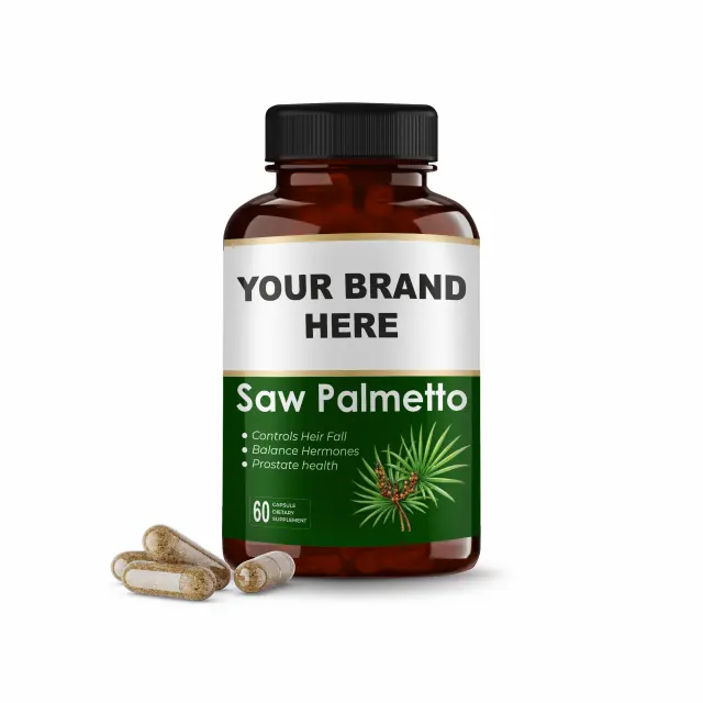 Cápsulas de Saw Palmetto | Suplementos herbales de Salud de próstata para hombres | Crecimiento Del Cabello | Servicios OEM | Sin Gluten