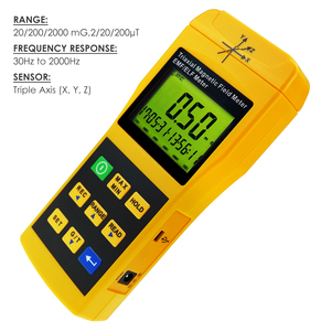 High Quality Digital Tri-axial Electromagnetic Field Radiation Detector <strong>Data</strong> <strong>Logging</strong> 9999 with CD USB <strong>Software</strong> EMF Meter - Product Image 4