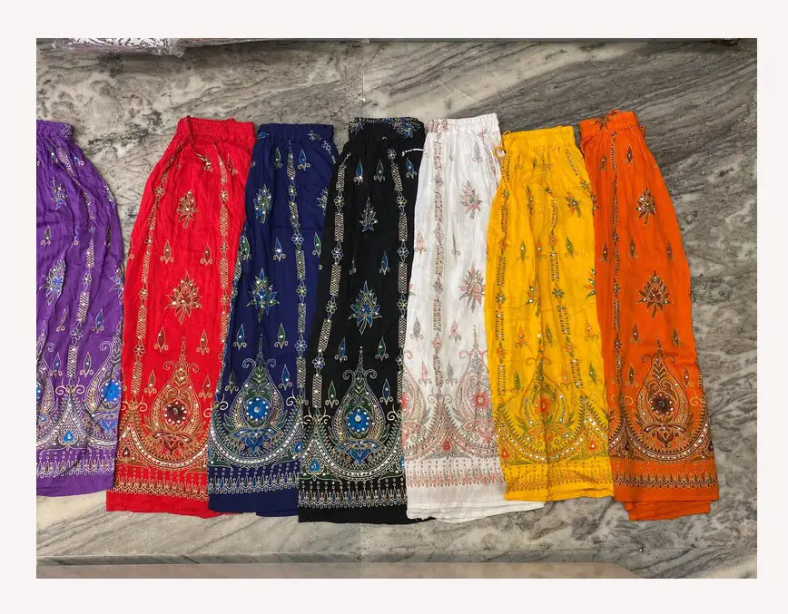 Falda larga hecha a mano para mujer Falda Bohemia India para danza del vientre Ropa de playa Falda Lehanga tradicional