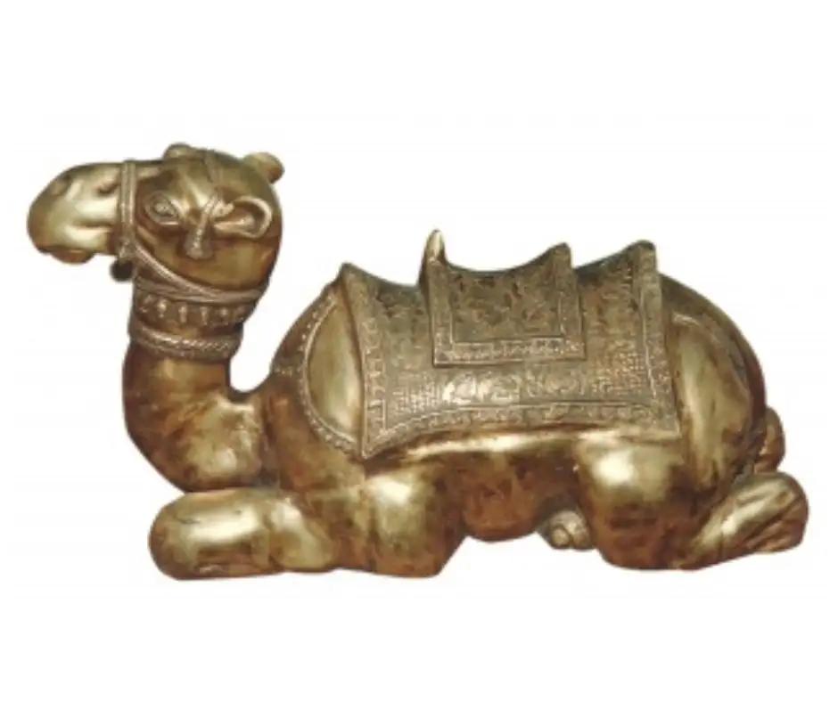 Zittende Kameel Messing Gemaakt Figuur Door Aakrati Messing Standbeeld Kameel Sculptuur Indian Art Metalen Handgemaakte Dierenfiguur