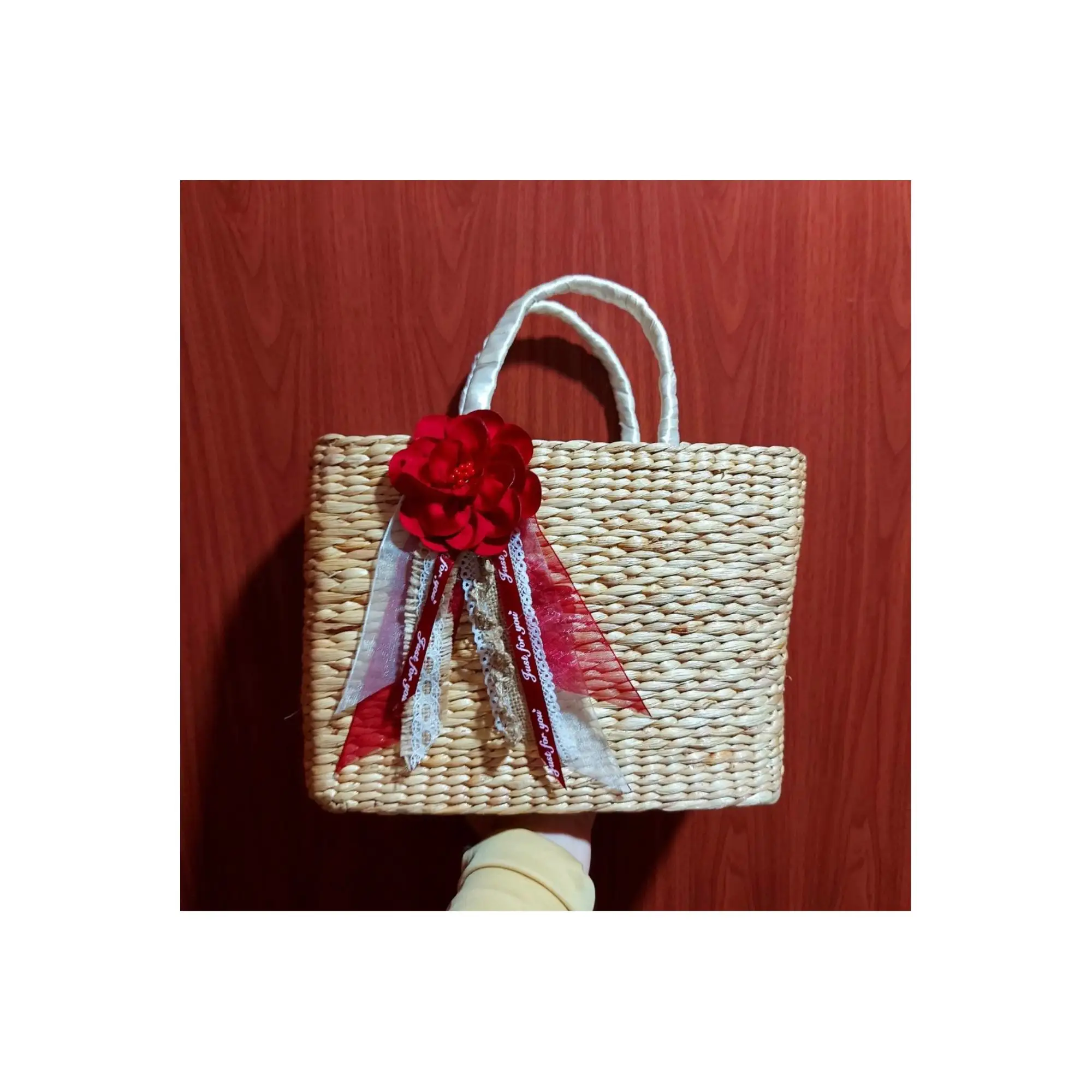 Borsa a tracolla piccola di alta qualità borsa in giacinto d'acqua, borsa per il trucco borsa per la spesa tessuta all'ingrosso dal Vietnam