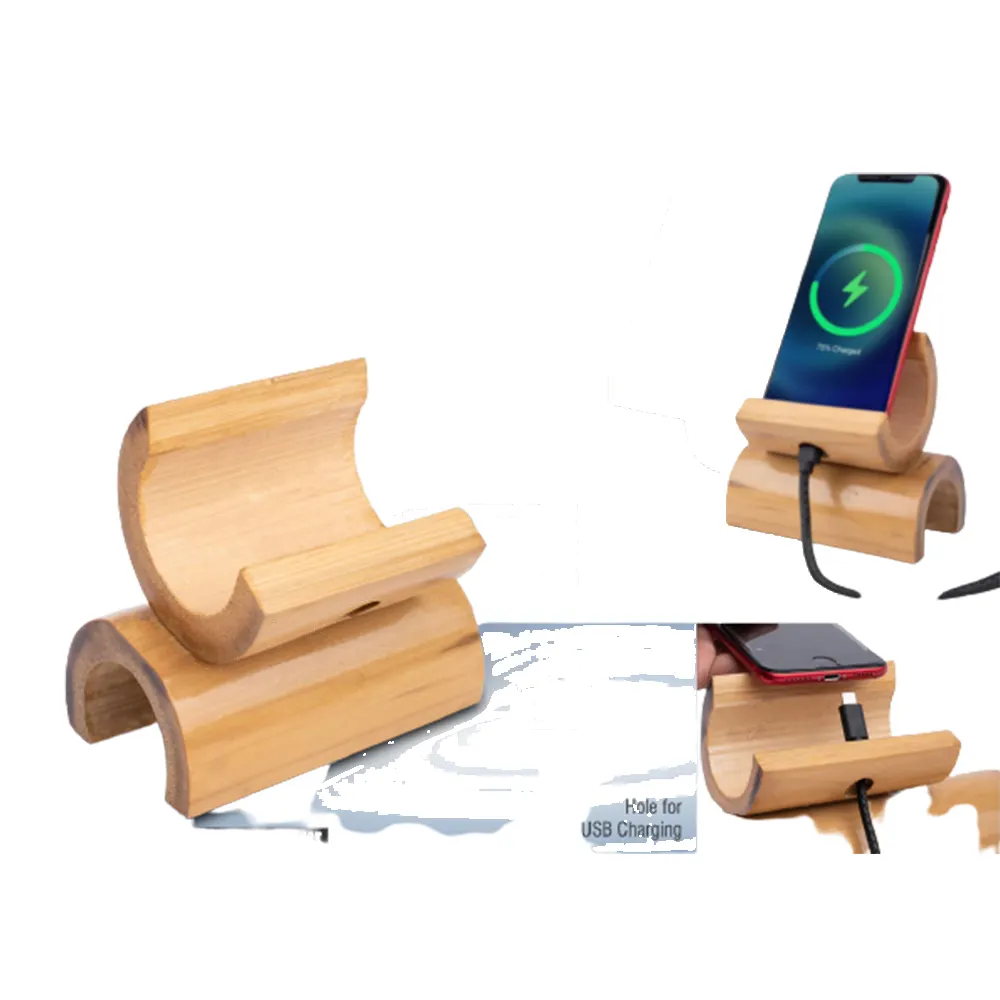 Amplificador de música de bambu, novo design de luxo, caneta de bambu para alto-falante e suporte para celular, bambu
