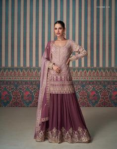 Direct Factory Supply Traditional Style Heavy Sharara Suit Pure Georgette with Sequence Embroidery Work Directly Gujarat <strong>India</strong> - Product Image 2
