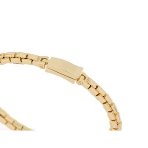 Made in Italy Gold Box Link Bracelet Handcrafted in Italy Secure Clasp Elegant Design Versatile Luxury Jewelry - Product Image 2