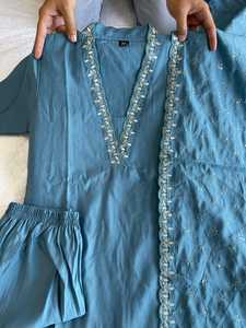 Women's Salwar Kameez with Khatli Work in Silk Fabric with Beautiful Color Fully Stitched Readymade - Product Image 5