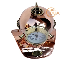 Cổ Điển Antique Brass Lặn Mũ Bảo Hiểm Với Analog Đồng Hồ Vòng Hải Lý Hàng Hải Thu Bàn Trang Trí Nội Thất Quà Tặng - Product Image 3