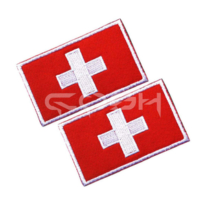 Mehrfarbig gesticktes Patch-Abzeichen mit grauem, gekröntem Kranich-Stoff zum Aufbügeln für Hut rucksäcke Jacken uniformen - Product Image 2