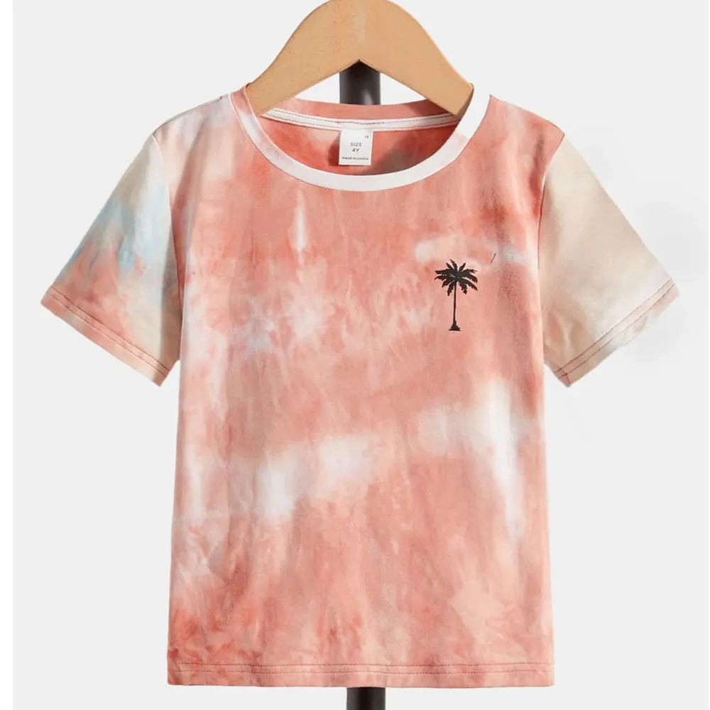 Toddler Boys Palm Tree Print Tie Dye Tee Kids t-shirt Wholesale Price Kids Bulk Price T Shirts