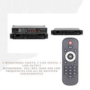 Amplificador de potencia mezclador de altavoz para exteriores con micrófono de control remoto AUX MP3 frecuencias altas y bajas ajustadas de forma independiente - Product Image 6