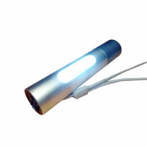 Wholesale Grey IP54 LED Flashlight With Side <strong>Light</strong> COB LED <strong>Light</strong> <strong>Source</strong> Rechargeable Battery Power Bank <strong>Function</strong> Aluminum Body - Product Image 2