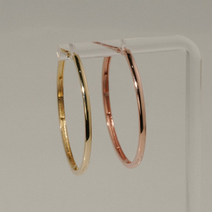 Kadın Trendy büyük yüzük Hoop Artpierce 14k katı altın ince damızlık küpe severler tasarım parti takı toptan - Product Image 6