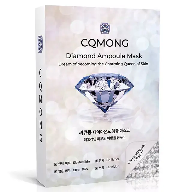 Mascarilla MKGLOBAL1 CQMONG con ampolla de diamante, máscara elástica para el cuidado de la piel, nutritiva, polvo de diamante, hecha en Corea