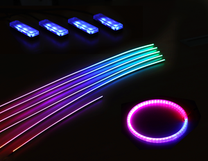 Yeni Lanseko 6 in 1 RGB 64 renk kolay kurulum App kontrol araba LED iç atmosfer ışığı - Product Image 1