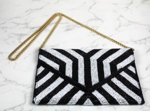 Black and White Mix Tint Color Fashion Clutch <strong>Bags</strong> and Purse for Women and Girls From Indian Quality