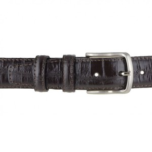 Thắt Lưng Da Bê Thanh Lịch Thủ Công Ý Chất Lượng Tốt Nhất 6 Chiếc Trong Một Hộp In Hình Cá Sấu Màu Nâu Thủ Công 3.5 Cm - Product Image 3