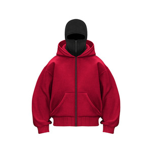 Özelleştirilmiş erkek fermuarlı kapüşonlu eşofman üstü ağır tam fermuar maskeli Hoodie yüksek kalite Balaclava <span class=keywords><strong>Zip</strong></span> Hoodie <span class=keywords><strong>2025</strong></span>