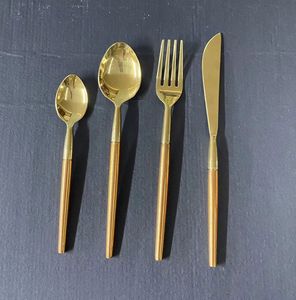 银色不锈钢餐具套装，带经典骨柄手工餐具，西式婚礼桌装饰用途 - Product Image 4