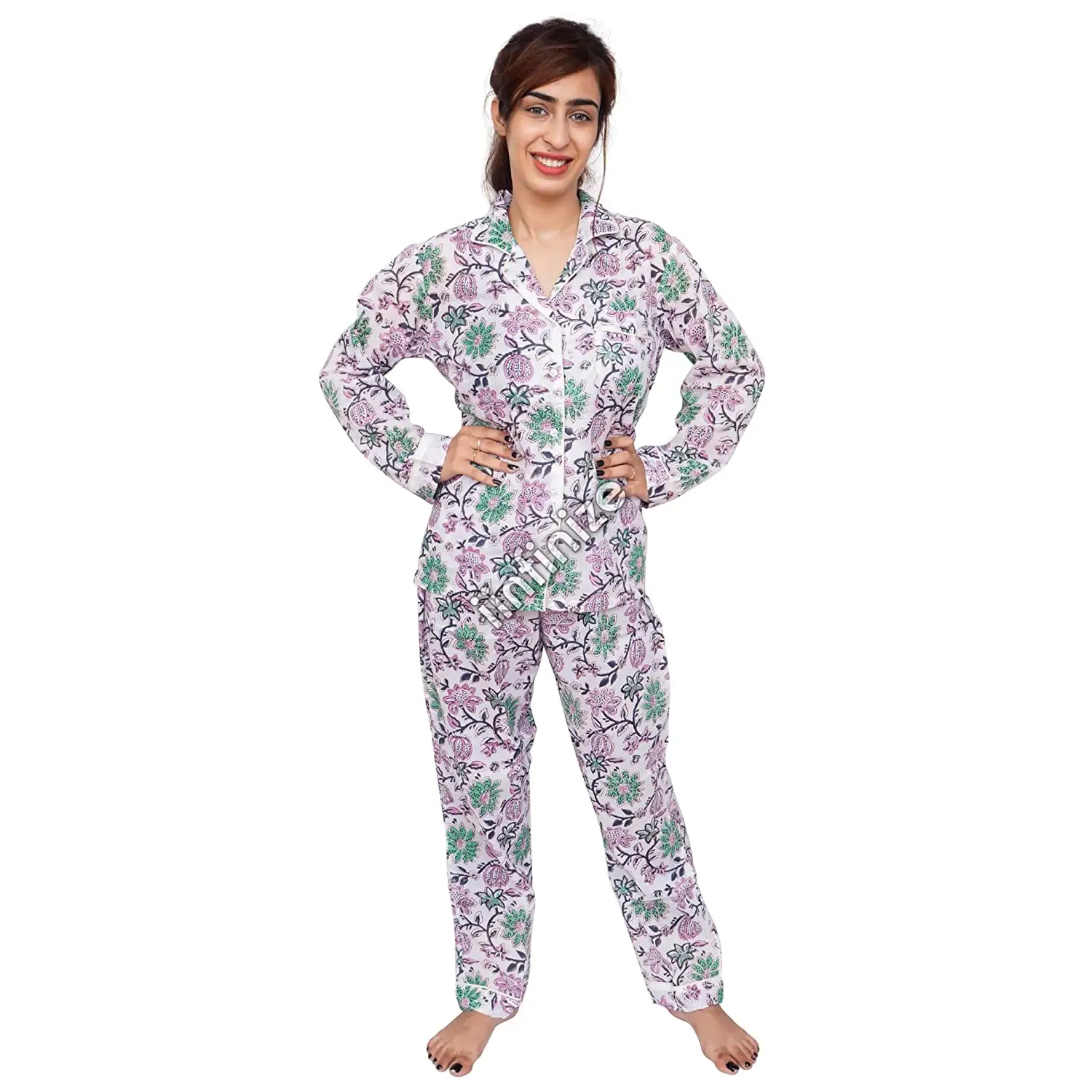 Camicie da notte Sexy elastiche di buona qualità Plus Size, pigiama da notte stampato femminile maschile liscio completo da notte con stampa anokhi etnica