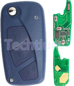 3ボタンフリップリモートカーキーFiat Panda Punto Ducato Stiloコンプリートオートキー7941チップ付き433mhzブルーカラー - Product Image 2