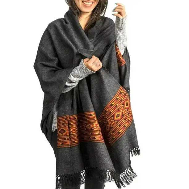 Bufanda de Cachemira tejida de gran tamaño para mujer, chal de lana pura de moda de lujo, color gris, novedad de invierno 2022