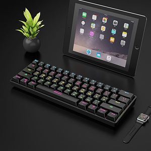 Mini Teclado mecánico con interruptor lineal inalámbrico con cable 60% blanco de fábrica para computadora ipad - Product Image 5