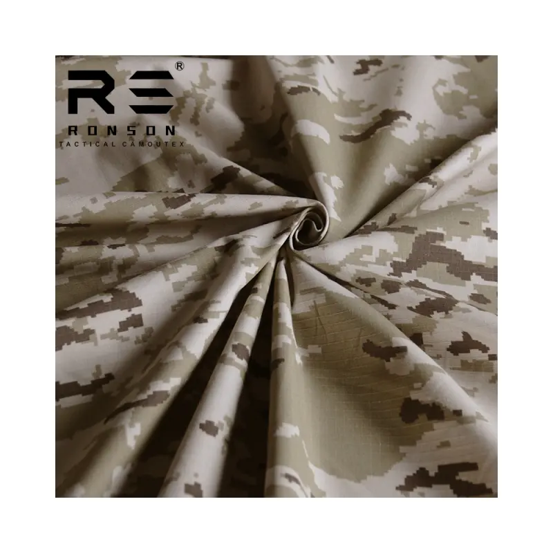Tessuto Ripstop T/C di alta qualità 65/35 tessuto uniforme in tessuto mimetico del deserto della spagna
