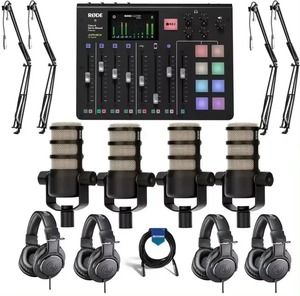 İndirimli otantik Microphones mikrofonlar Caster Caster Pro entegre Podcast üretim konsolu aksesuar kiti ile