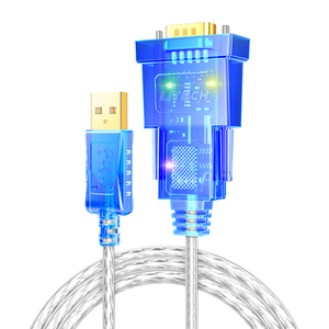 DTECH 2m Länge 300bps ~ 460800bps USB zu RS232 DB9 Serial Port Adapter Datenkabel mit Anzeige lampe zur Programmierung der SPS