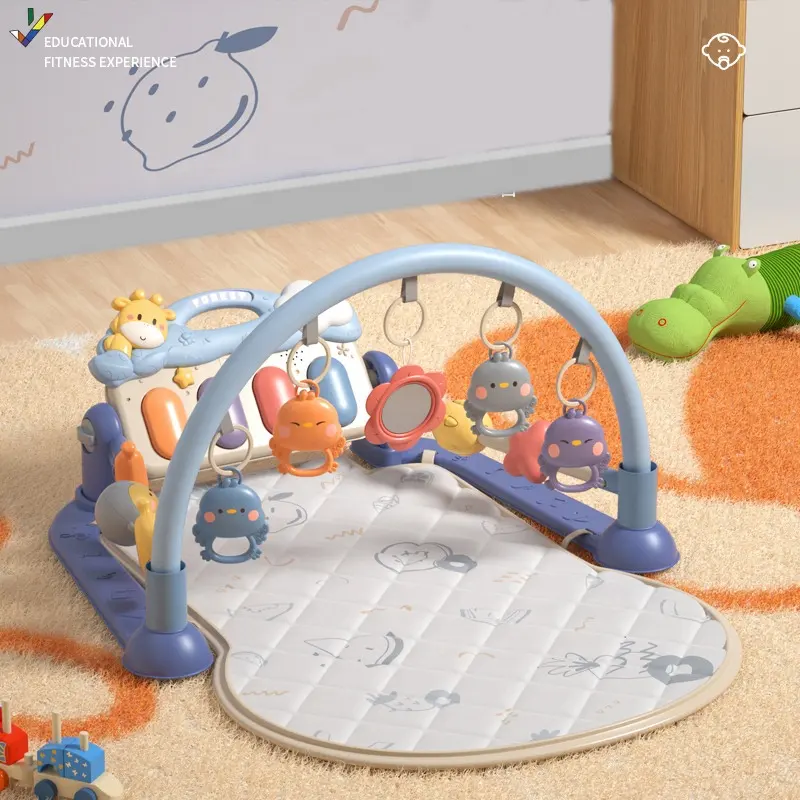 New Baby Pedal Piano Gymnastic Rack Multi-Função Music Game Crawling Mat USB Carregamento Gym Play Mat Criança Infantil Recém-nascido