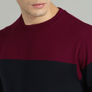 Basics Cotton Blended Oversized Crewnecks Fleece Color <strong>Block</strong> Pullover Custom Sweater Men's Hoodies Crewneck Sweatshirt for Men - Product Image 4