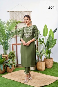Güzel ipek işlemeli Salwar Kameez kadınlar Kurtis Kurta seti Dupatta kadınlar telkari bilezik Kurta seti kız için - Product Image 5
