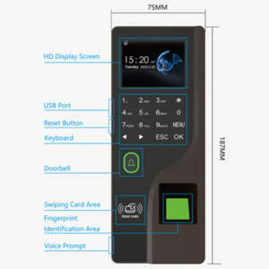 Control DE ACCESO biométrico de huellas dactilares Tcp/Ip y sistema de dispositivo de asistencia de tiempo Precio de máquinas de huellas dactilares - Product Image 1