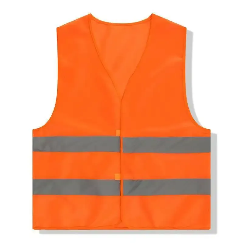 Gilets de sécurité de construction en maille orange haute visibilité Gilet de sécurité réfléchissant Vêtements de travail multi-poches