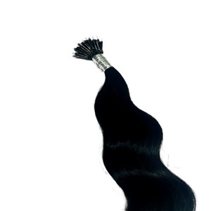 卸売り26インチバージンレミーヘアエクステンションナノチップ整列生キューティクルシングル/ダブル描画スタイル自然波