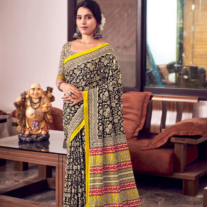Sfisty לקנות טהור טהור saree עבור אישה עם גבולות zari אלגנטיות פוגש נוחות