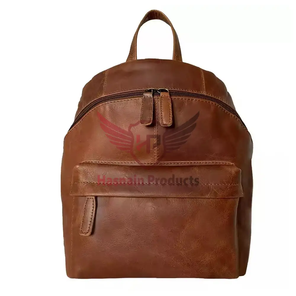 Mochila escolar de cuero de primera calidad para ordenador portátil, mochila elegante para hombres, mochila de viaje para hombro y acampar, bolsa para ordenador portátil genuina