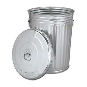 Galvanized Round Shape With Slice <strong>Design</strong> Trash Can Brass Plain <strong>Design</strong> Home Equipment Metal <strong>Garbage</strong> <strong>Container</strong> Waste Bin - Product Image 4