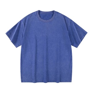 男性と女性用コットンOネックTシャツ無地半袖毎日カジュアルティーレギュラーフィット夏ベーシックトップス - Product Image 1