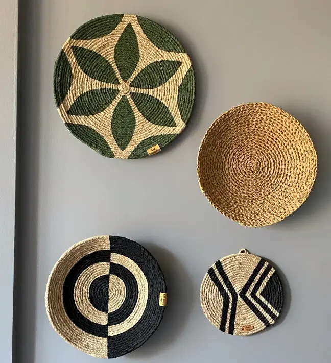 Vente en gros, ensemble de 4 assiettes africaines, décor de ferme Boho fait à la main