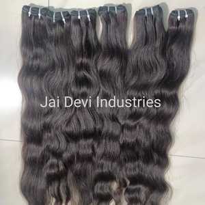 100% 处女印度人类头发延伸自然直发一供体夹式头发延伸 - Product Image 4