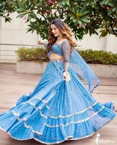 ผ้าไหมเนยสำหรับผู้หญิง lahenga choli ชุดสำหรับงานแต่งงาน - Product Image 5