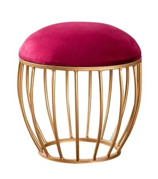 Hochwertige Eisen Gold Hocker Käfig Ottomane Sitz hocker Großhandel Nutzung Home Hotelzimmer Restaurant Indoor Outdoor Wohnzimmer