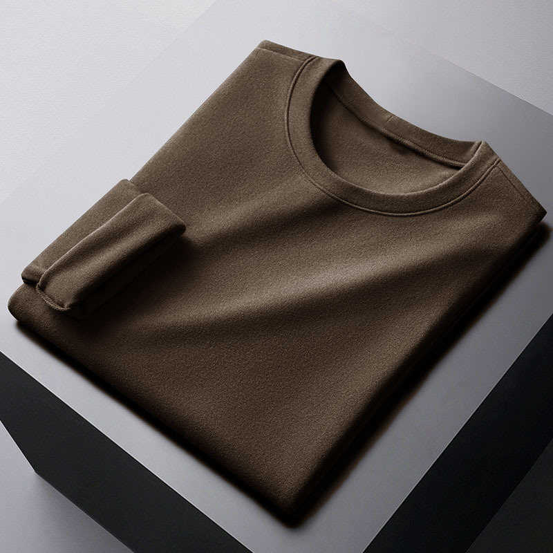Round neck velvet brown