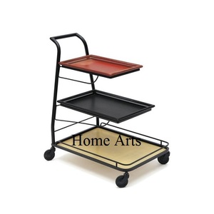 Benzersiz tasarım katı ahşap servis arabası arabası en kaliteli otel ve mutfak kullanımı için özelleştirilmiş boyutu arabası - Product Image 5