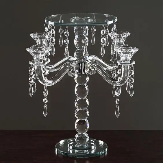 Centrotavola per candelabri in acrilico e cristallo di alta qualità portacandele di dimensioni personalizzate per la decorazione di nozze