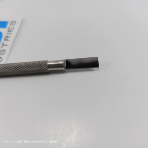 专业高品质双头指甲清洁器镜面饰面不锈钢角质层推动器定制标志美容仪器