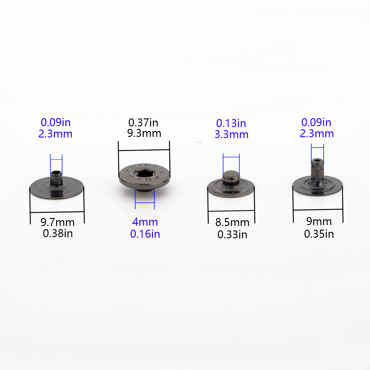 Nickel noir PRYM-9.3mm/0.37in