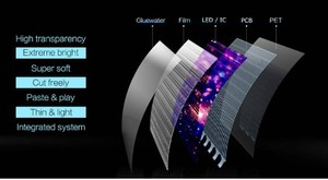 Anzeige Bildschirm modul Transparent P10 für Innen Roll-up LED-Film Mesh Led Videowand 1 Stück 2,5mm 16Bit, 16Bit - Product Image 5
