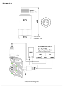 Sensore di vibrazione della macchina DC24V 4-20mA fornitore di sensori di vibrazione cablati 0-20 mm/s - Product Image 4