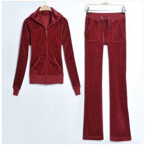 Trending Product 2025 Plain Velvet Womens <strong>Velour</strong> Jogger Set pink Suede Track <strong>Suit</strong> Women's Gym Tracksuit - Product Image 2